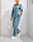 Women’s Slim-Fit Denim Jumpsuit – Effortless & Chic