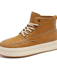 Men’s British Style Platform Sneakers - Height-Increasing Microfiber Casual Shoes