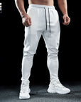 Men’s Elastic Running Trousers - Cotton Sports Joggers (Black/White/Gray/Pink Blue, M-XXL) Autumn/Winter Thick Training Pants