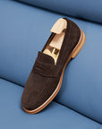 Men's British Business Leather Shoes – Premium 1st-Layer Cowhide (Coffee/Suede, Round Toe)