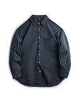 Chemise de travail rétro américaine pour homme – Chemise tissée à carreaux bleu marine (S-XXL) – Style vêtement de travail vintage, boutonnée et décontractée