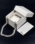 Men’s Titanium Steel Necklace & Bracelet Set - Mechanical Water Wave Chain (Numbers/Text Design, 20cm, Unisex Ins Style Jewelry)