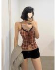 Women’s Tight Waist Lace-Up Blouse - Slimming Polyester Inner Wear Top (Urban Commute Style) Spliced Detail Shirt