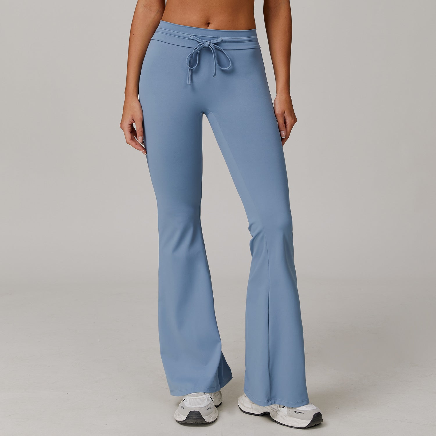 Women’s High Waist Sun Protection Bell-Bottom Pants - UPF 50+ Nylon/Spandex Trousers (Black/Haze Blue/Dark Khaki, S-XL)