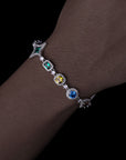UNISEX GEMSTONE CHAIN SET – Gold & Platinum Hip Hop Jewelry (Adjustable 16"-24") – Stackable Layered Look