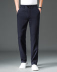 Men’s Thin Cotton-Linen Trousers – High Waist, Wide Leg (Creamy-White/Black/Royal Blue/Khaki)
