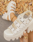 ✨ Edgy Elegance: Women's Rivet-Trimmed Platform Sandals
