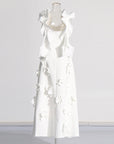 High-grade Stitching Three-dimensional Flower Sling Dress WOMEN