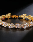 Bracelet pour femme en micro zircons incrustés – Bijou géométrique taille diamant (or/argent/or rose)