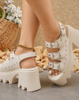 ✨ Edgy Elegance: Women's Rivet-Trimmed Platform Sandals