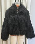 Manteau en fourrure chaud à manches longues pour femme
