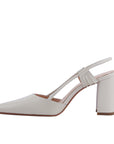👠 Women’s Genuine Leather Square-Toe Heels – Low Block Heel (1-3cm) in Milky White/Apricot