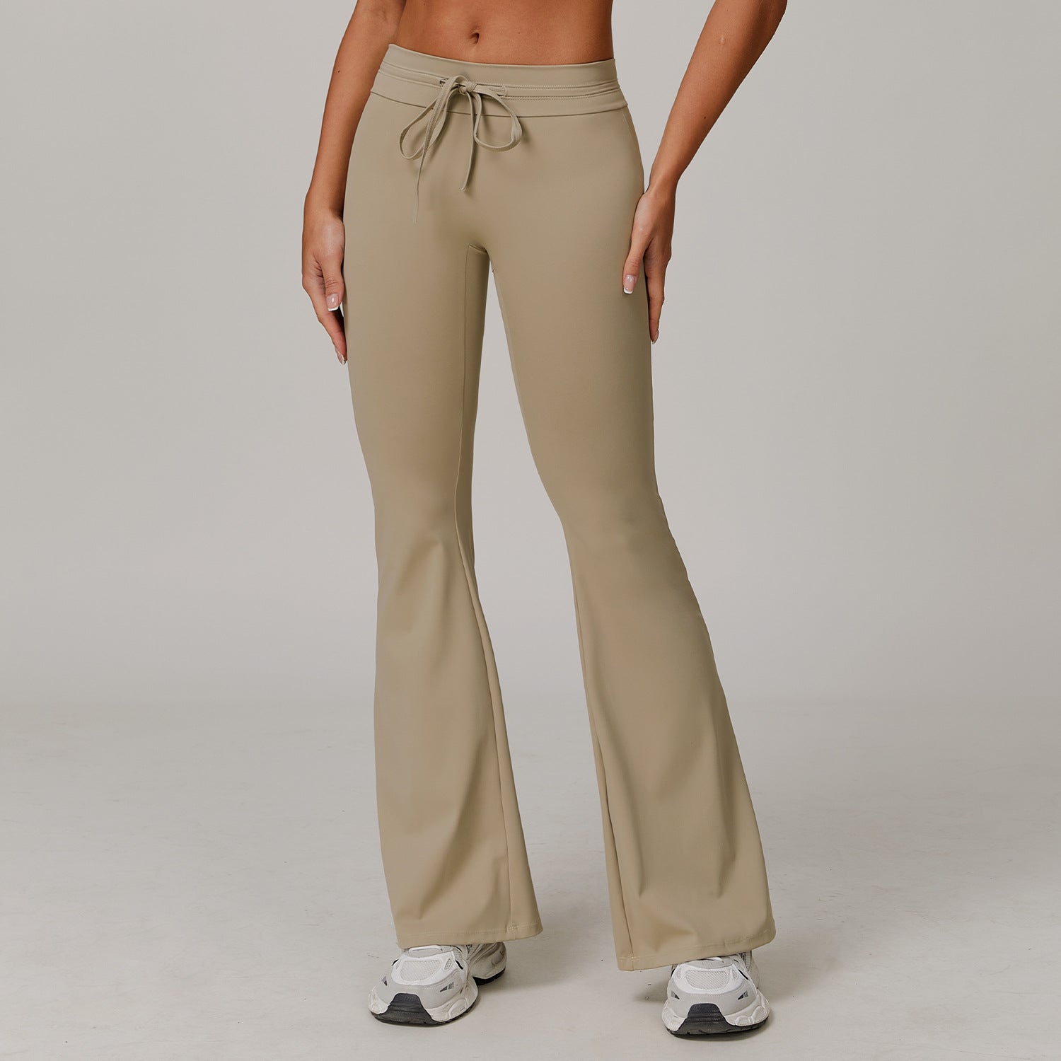 Women’s High Waist Sun Protection Bell-Bottom Pants - UPF 50+ Nylon/Spandex Trousers (Black/Haze Blue/Dark Khaki, S-XL)