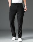 Men’s Thin Cotton-Linen Trousers – High Waist, Wide Leg (Creamy-White/Black/Royal Blue/Khaki)