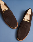 Men's British Business Leather Shoes – Premium 1st-Layer Cowhide (Coffee/Suede, Round Toe)