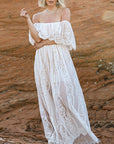 Robe en dentelle à épaules dénudées pour femme – Romantique et élégante