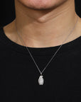 š„ Men's Punk Grenade Pendant Necklace - 925 Sterling Silver with Moissanite Inlay (Gold/White Gold Plated)