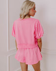 Women’s Spring/Summer Casual Two-Piece Set – Sweet & Fresh Matching Shorts & Top (Breathable Polyester, S-XL) for Vacations & Daily Wear