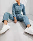 Women’s Slim-Fit Denim Jumpsuit – Effortless & Chic