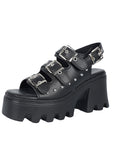 ✨ Edgy Elegance: Women's Rivet-Trimmed Platform Sandals