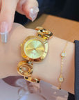 💫 Gilded Elegance: Women’s Hollow-Out Bracelet Watch