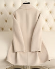 Women’s Artistic Retro Wool Coat – Loose Fit (Beige/Black/Ankela Red/Brown)
