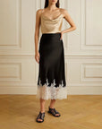 ✨ Satin Lace Fishtail Skirt for Women – Elegant & Feminine