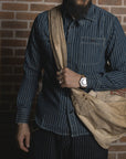 Striped Long Sleeve Tooling Shirt Vintage Men