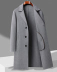 Men’s 100% Sheep Woolen Trench Coat – Thick Double-Velvet Business & Leisure Outerwear