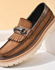Chaussures décontractées en cuir véritable pour homme - Mocassins à talons bas en daim et cuir (noir/marron, pointures 38-46) Semelle en caoutchouc cousue Goodyear