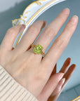 🖤 Olive Elegance : Bague en argent polyvalente pour femme