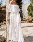 Robe en dentelle à épaules dénudées pour femme – Romantique et élégante