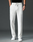 Men’s Thin Cotton-Linen Trousers – High Waist, Wide Leg (Creamy-White/Black/Royal Blue/Khaki)