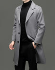 Men’s 100% Sheep Woolen Trench Coat – Thick Double-Velvet Business & Leisure Outerwear