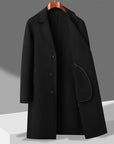Men’s 100% Sheep Woolen Trench Coat – Thick Double-Velvet Business & Leisure Outerwear