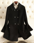 Women’s Artistic Retro Wool Coat – Loose Fit (Beige/Black/Ankela Red/Brown)