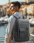 Men's Lightweight Business Backpack - Oxford Cloth Commute & Travel Bag (Dark Gray/Olive/Blue/Black)