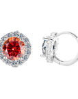 Sunflower Moissanite Earrings for Women - 1/2 to 2 Carat Sterling Silver Studs (Natural Cut, Hypoallergenic)
