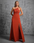 Robe de soirée rouge vin pour femme - Élégante robe sans manches coupe ajustée (S-XL) - Tenue de soirée en polyester résistant aux hautes températures