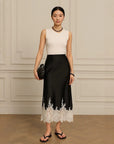 ✨ Satin Lace Fishtail Skirt for Women – Elegant & Feminine