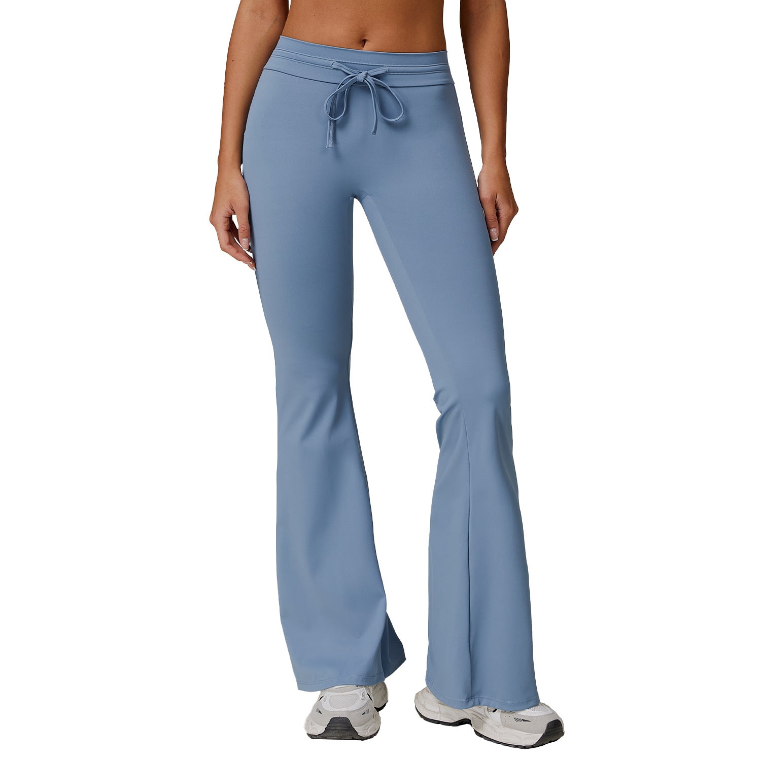 Women’s High Waist Sun Protection Bell-Bottom Pants - UPF 50+ Nylon/Spandex Trousers (Black/Haze Blue/Dark Khaki, S-XL)