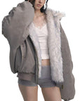 Double-Sided Faux Fur Vintage Jacket – Ultra-Short Chenille Coat – Socialite Winter Fashion