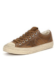 Women’s Washed Horse-Pattern Sneakers – Mid-Heel (3-5cm) in Black/White/Brown/Leopard