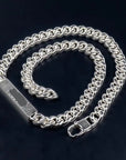 Men’s Titanium Steel Necklace & Bracelet Set - Mechanical Water Wave Chain (Numbers/Text Design, 20cm, Unisex Ins Style Jewelry)