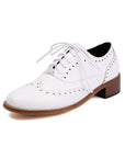 Women’s British Retro Oxford Shoes – Low-Heel Lace-Up Casual Style