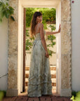 Robe dos nu sexy pour femme 🔥 - Robe d'été trapèze à col licou 🌿 (vert) - Robe moulante sans manches en polyester 👗 (XS-XXL)