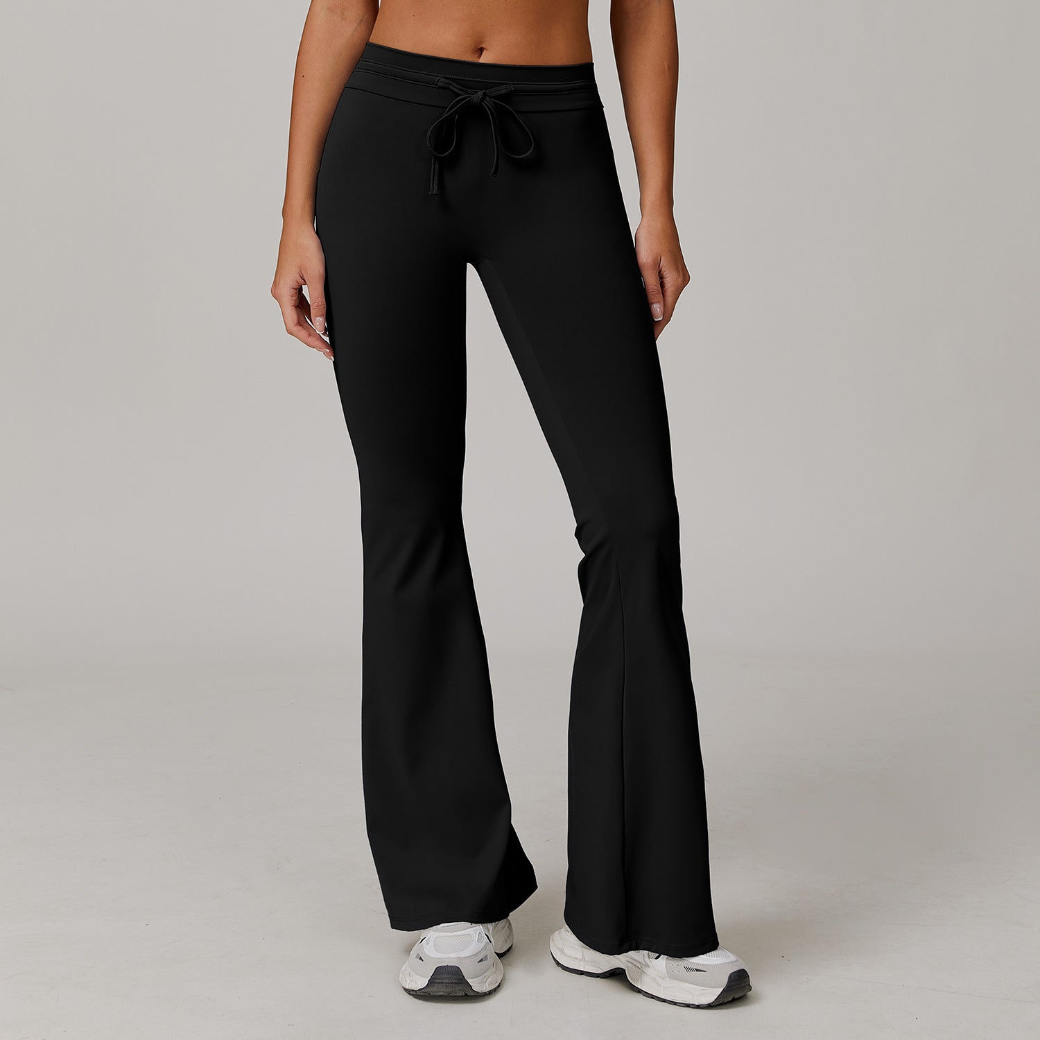 Women’s High Waist Sun Protection Bell-Bottom Pants - UPF 50+ Nylon/Spandex Trousers (Black/Haze Blue/Dark Khaki, S-XL)