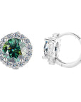 Sunflower Moissanite Earrings for Women - 1/2 to 2 Carat Sterling Silver Studs (Natural Cut, Hypoallergenic)