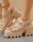 ✨ Edgy Elegance: Women's Rivet-Trimmed Platform Sandals
