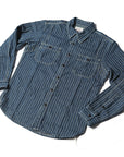 Striped Long Sleeve Tooling Shirt Vintage Men